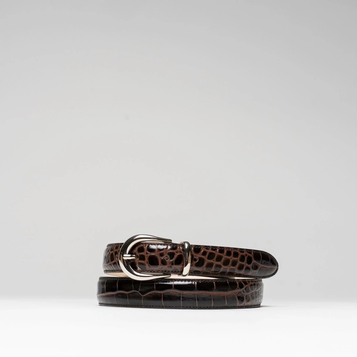 Tony - Ceinture Cuir Croco Marron – Image 2