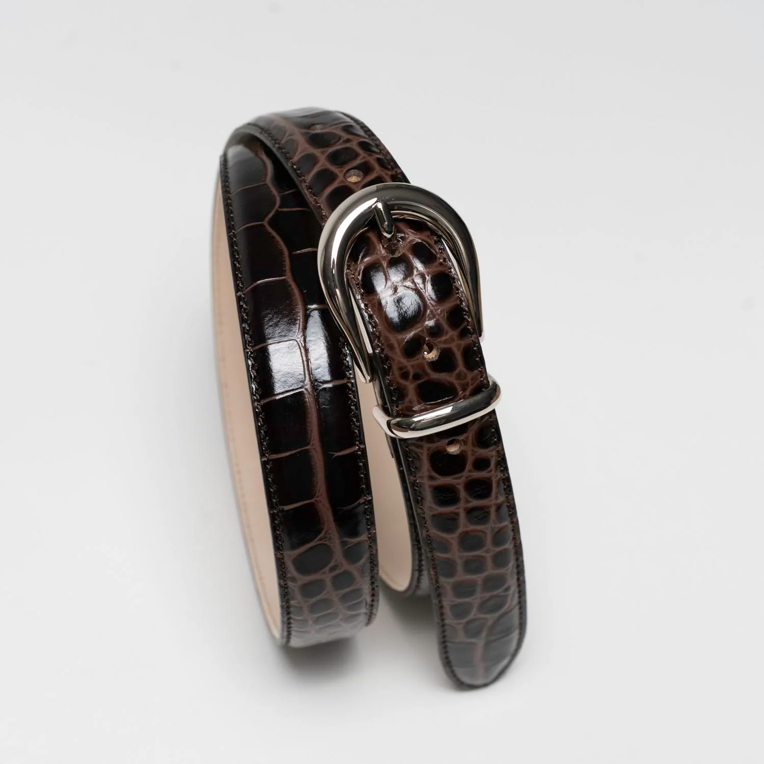 Tony - Ceinture Cuir Croco Marron – Image 3
