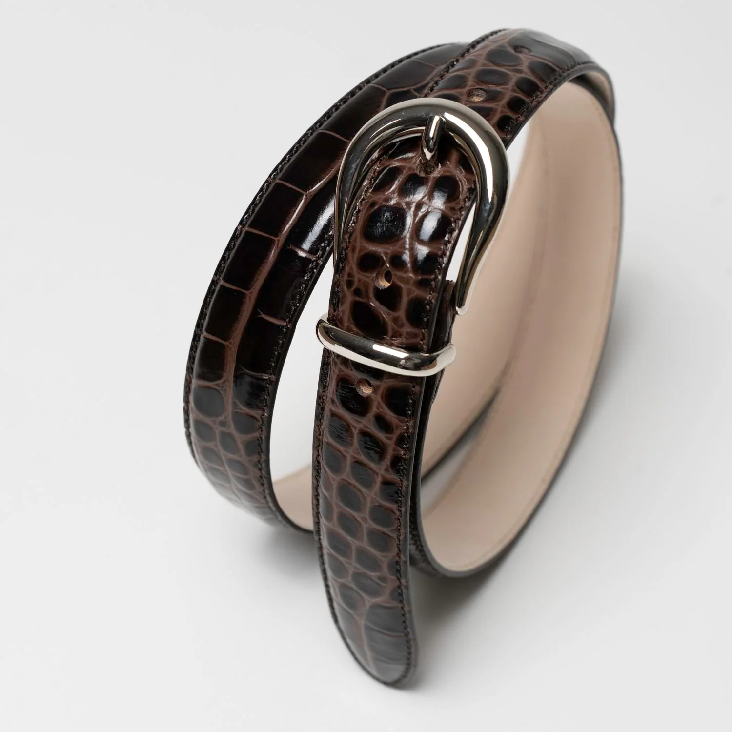 Tony - Ceinture Cuir Croco Marron – Image 4