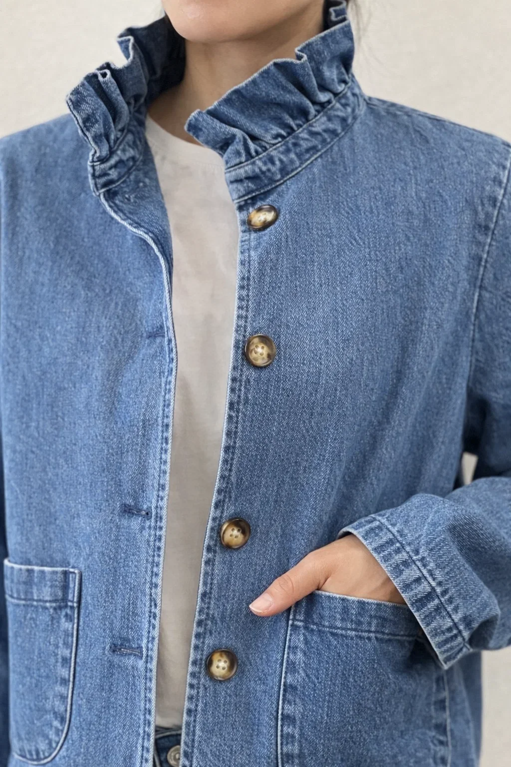 Veste Denim Col Volant – Image 3